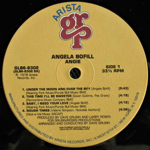 Angela Bofill : Angie (LP, Album, Gat)