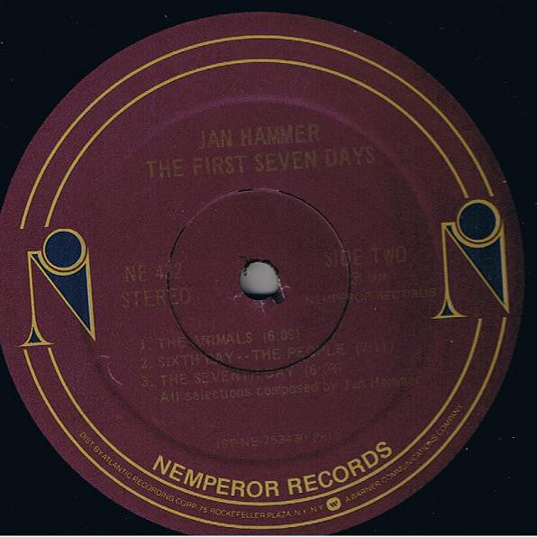 Jan Hammer : The First Seven Days (LP, Album, Pre)